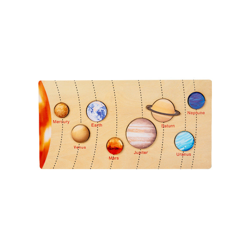 The Eight Planets 0.42 Educational Wooden Cognitive Matching Puzzle Toy for Kids Early Learning and Fine Motor Skill Development, Durable Preschool Accessory