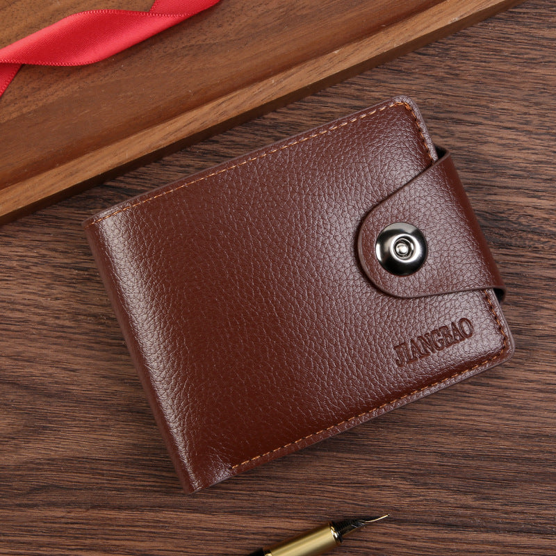 Brown Men's PU Leather Wallet with Magnetic Clasp and Zipper Pocket for Cards Cash and Coins Ideal for Daily Use in Australia