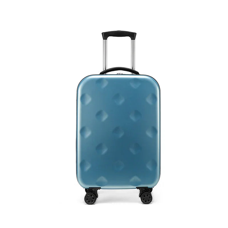 Blue 20 Inch Foldable Carry-on Suitcase with 360 Spinner Wheels and Combination Lock, Lightweight Space Saving Hard Shell Luggage for Australian Travel