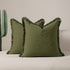 Lichen green 2 Pack Bohemian Tassel Pillowcases Soft Washed Cotton Cushion Covers for Living Room Sofa Elegant Decor Solution for Local Standard Home Environments