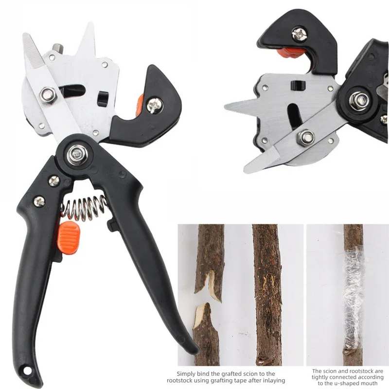 Black Handheld Grafting Shear with Replaceable Blades and Pruning Function for Tree Grafting and Branch Trimming Professional Garden Tool Local Standard Fit