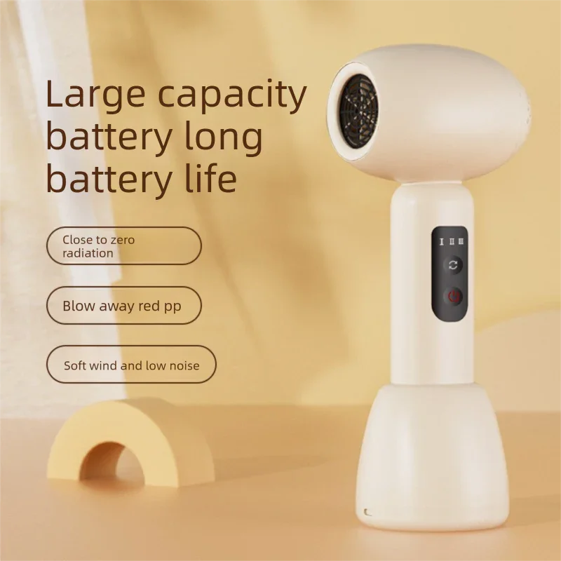 White Wireless Baby Hair Dryer with Constant Temperature and Negative Ion Technology for Gentle Hair and Skin Care, Ideal for Infants and Toddlers