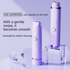 Purple Electric Hair Remover for Women 2-in-1 Dual Head Trimmer and Shaver with Ceramic Blades IPX7 Waterproof for Painless Full Body and Bikini Grooming
