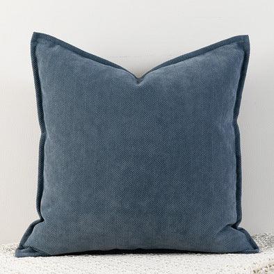 Classic Blue Nordic Herringbone Chenille Pillowcases 2 Pack 45x45cm for Sofa and Bed Soft Decorative Cushion Covers No Inserts Included Local Standard Fit Home Styling