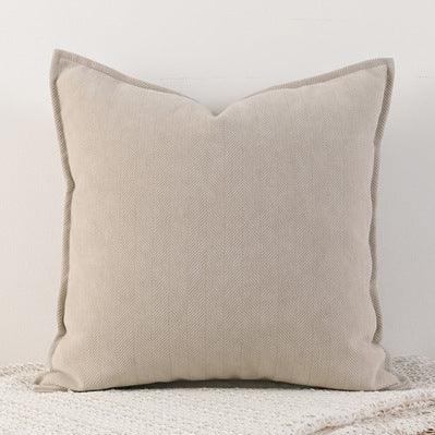 Milk tea colour Nordic Herringbone Chenille Pillowcases 2 Pack 45x45cm for Sofa and Bed Soft Decorative Cushion Covers No Inserts Included Local Standard Fit Home Styling
