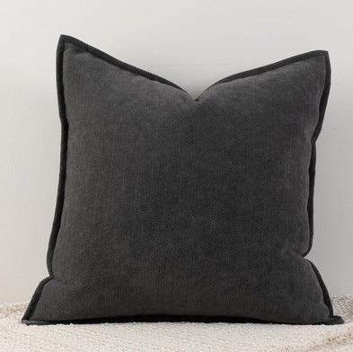 Dark grey Nordic Herringbone Chenille Pillowcases 2 Pack 45x45cm for Sofa and Bed Soft Decorative Cushion Covers No Inserts Included Local Standard Fit Home Styling