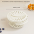 White Small Multi-functional Fruit and Vegetable Washing Bowl with Lid and Hidden Handle Double-Layer Drainage Container for Refrigerator Storage and Outdoor Picnic Efficient Food Preservation for Local Standard Kitchens