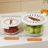 Brown large Multi-functional Fruit and Vegetable Washing Bowl with Lid and Hidden Handle Double-Layer Drainage Container for Refrigerator Storage and Outdoor Picnic Efficient Food Preservation for Local Standard Kitchens