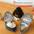 3-PCS Black Triangular Insulated Lunch Bag with Food-Grade Aluminum Lining for Heat Preservation and Freshness, Ideal for Meals, Snacks, Eggs, and Milk on the Go