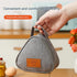 3-PCS Grey Triangular Insulated Lunch Bag with Food-Grade Aluminum Lining for Heat Preservation and Freshness, Ideal for Meals, Snacks, Eggs, and Milk on the Go