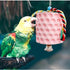 2-Pack Blue Hanging Bird Chew Toy with Bell and Rope, Ideal for Parrots, Squirrels, and Rodents – Durable Wood-Based Grinding Stone for Beak Exercise and Enrichment