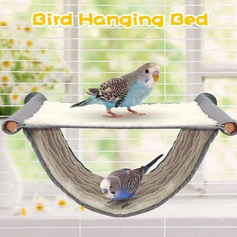 2-Pack Yellow Bird Hammock Bed for Parrots, Budgies, and Small Pets – Warm, Soft, Washable Hanging Nest with Easy Installation for Cage or Window Use(Size: L)