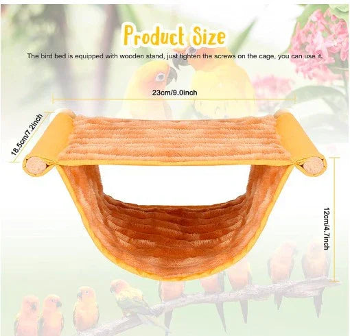 2-Pack White Bird Hammock Bed for Parrots, Budgies, and Small Pets – Warm, Soft, Washable Hanging Nest with Easy Installation for Cage or Window Use(Size: L)