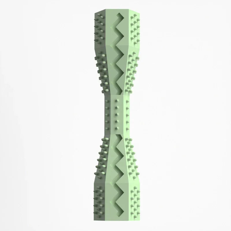 2-Pack Green Hexagonal Pet Chew Toy – Durable Rubber Dog & Cat Teething Stick for Dental Care, Biting Relief and Mental Stimulation