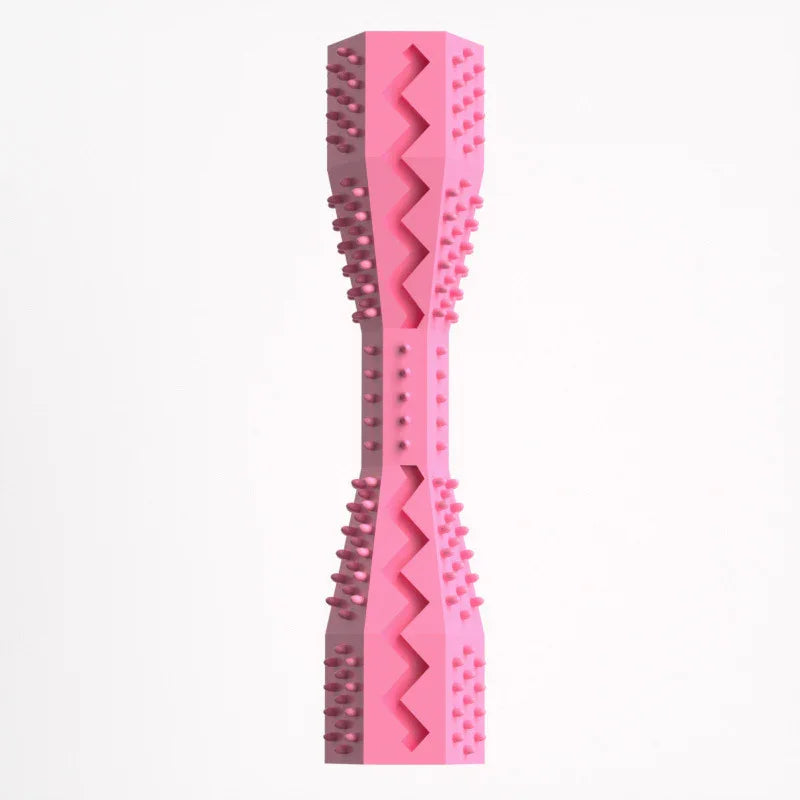 2-Pack Rose red Hexagonal Pet Chew Toy – Durable Rubber Dog & Cat Teething Stick for Dental Care, Biting Relief and Mental Stimulation