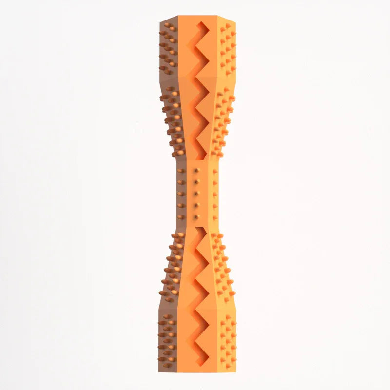 2-Pack Orange Hexagonal Pet Chew Toy – Durable Rubber Dog & Cat Teething Stick for Dental Care, Biting Relief and Mental Stimulation
