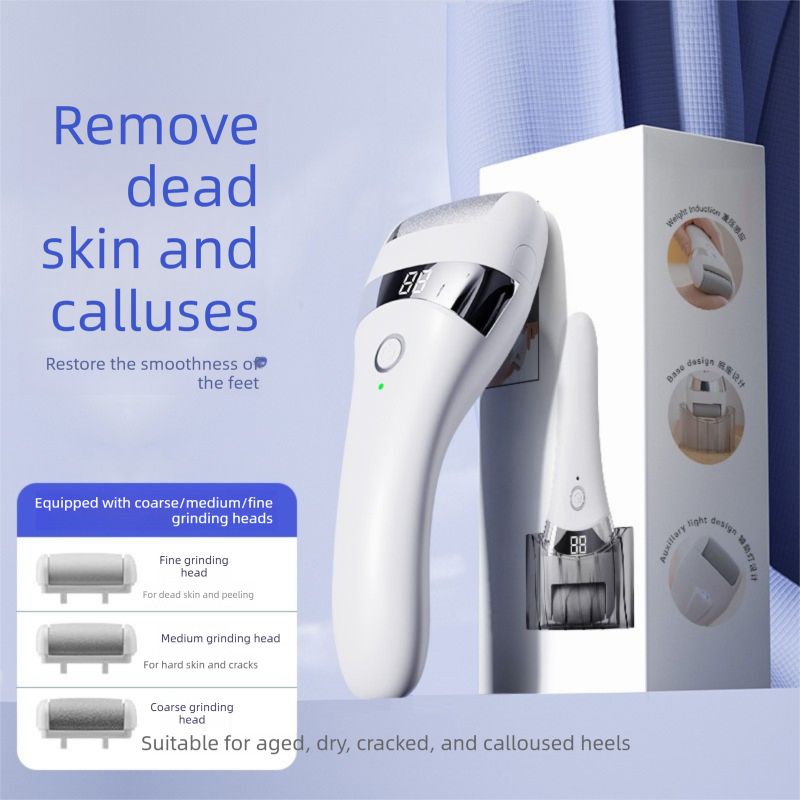 Electric Foot File with 3-Speed Adjustable Motor – Waterproof Callus Remover for Smooth, Soft Feet with LED Display and Replaceable Grinding Heads