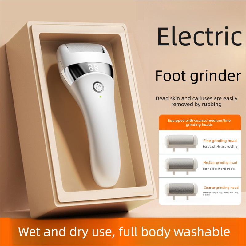 Electric Foot File with 3-Speed Adjustable Motor – Waterproof Callus Remover for Smooth, Soft Feet with LED Display and Replaceable Grinding Heads