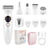 White 5-in-1 Women's Hair Removal Epilator – Multi-Function Body Grooming Kit with Waterproof Design, LED Display & USB Charging