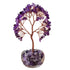 Purple Natural Crystal Tree Ornament – Handmade Miniature Decorative Tree with Glass Base for Home, Office & Gift