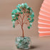 Green Natural Crystal Tree Ornament – Handmade Miniature Decorative Tree with Glass Base for Home, Office & Gift