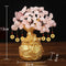 Pink Handcrafted Crystal Tree Ornament – Resin Money Bag Base with Hanging Coin Charms for Home & Office Decor