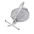 Silver Manual Dough Press – Aluminum Alloy Cake & Tortilla Press for Homemade Baking and Cooking(16cm)