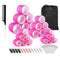 Rose red 50-Piece Pink Plastic Hair Rollers Set with Clips and Storage Bag for At-Home Styling – Multi-Size Curlers for Voluminous Curls, Waves and Bangs