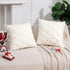 2-PCS White 45x45cm Heart Pattern Plush Pillow Cover with Insert – Soft Textured Decorative Cushion for Living Room or Bedroom