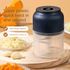 2-Leaf blade Blue Wireless Electric Garlic Chopper 300ml Portable Mini Food Processor USB Rechargeable for Baby Food and Dipping Sauce Essential Local Kitchen Tool