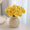 Ceramic Vase with Artificial Flowers Set – Mini Decorative Pot for Home Living Room or Desk Display(White vase with yellow daisies)