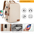 Blue Large Capacity Backpack with USB Charging Port and Waterproof Fabric for Travel Work and Daily Use