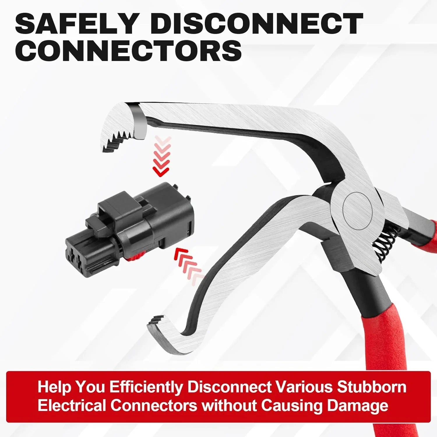 Black 3 Piece Automotive Wire Connector Removal Tool Set with Straight Bent and Dual End Pliers for Electrical Harness Disassembly