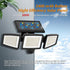 Solar Powered Motion Sensor Outdoor Light with Remote Control and ground plug for Garden Garage and Front Door+ground plug