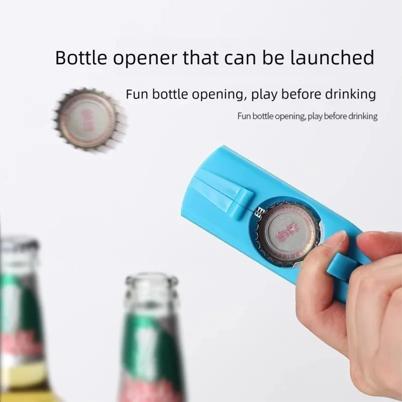 2-Pack Black and red Fun Bottle Opener with Cap Ejection Mechanism – Compact ABS Bottle Opener for Beer and Soda Bottles, Ideal for Parties and Everyday Use