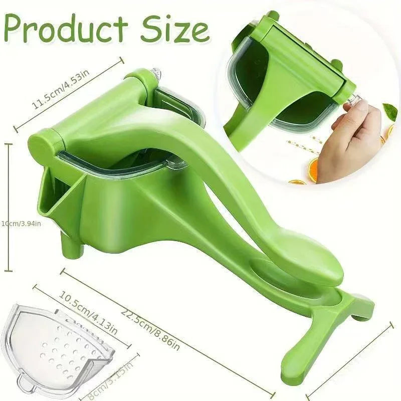 2-PCS Manual Citrus Juicer with Removable Filter – Compact Kitchen Tool for Fresh Fruit Juicing and Garlic Crushing, Ideal for Home Use