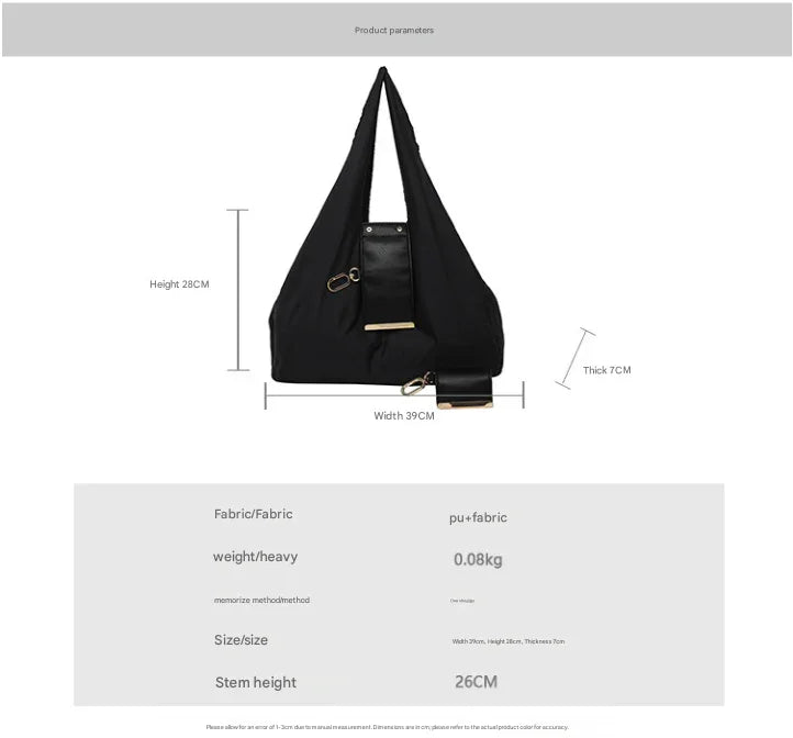 Black Foldable Tote Bag with Built-In Storage Pouch – Compact Reusable Shopping Bag That Packs into Itself, Ideal for Daily Carry and Eco-Friendly Use