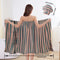 Pinkish-gray Coral Fleece Bath Skirt with Matching Hair Towel – Soft Absorbent Wrap Dress for Women, Quick-Dry Shower Robe Set with Elastic Waistband and Adjustable Fit