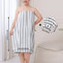 Grey Coral Fleece Bath Skirt with Matching Hair Towel – Soft Absorbent Wrap Dress for Women, Quick-Dry Shower Robe Set with Elastic Waistband and Adjustable Fit
