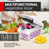White Multifunctional Vegetable Slicer – Manual Kitchen Cutter with Adjustable Blades for Slicing, Dicing, Shredding, Garlic Grinding, and Egg White Separation