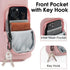 Pink Insulated Water Bottle Carrier with Shoulder Strap – Portable Sleeve for Large Bottles, Featuring Front Pocket and Key Hook