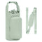 Green Insulated Water Bottle Carrier with Shoulder Strap – Portable Sleeve for Large Bottles, Featuring Front Pocket and Key Hook