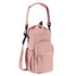 Pink Water Bottle Carrier with Drawstring Closure – Adjustable Shoulder Strap, Front Pocket, and Side Storage for Daily Use