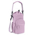 Purple Water Bottle Carrier with Drawstring Closure – Adjustable Shoulder Strap, Front Pocket, and Side Storage for Daily Use