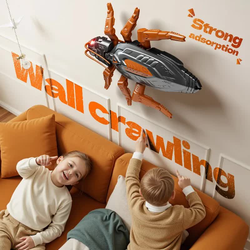 RC Wall Climbing Cockroach Toy Realistic Anti-Gravity Remote Control Bug 360 Stunt Rotation Rechargeable Prank Gift for Kids