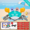 Electric Induction Crawling Crab Baby Toy Battery Operated with Silent Mode Music Off Switch Obstacle Avoidance Tummy Time Gift Sky Green