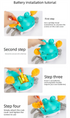 Electric Induction Crawling Crab Baby Toy Battery Operated with Silent Mode Music Off Switch Obstacle Avoidance Tummy Time Gift Sky Green