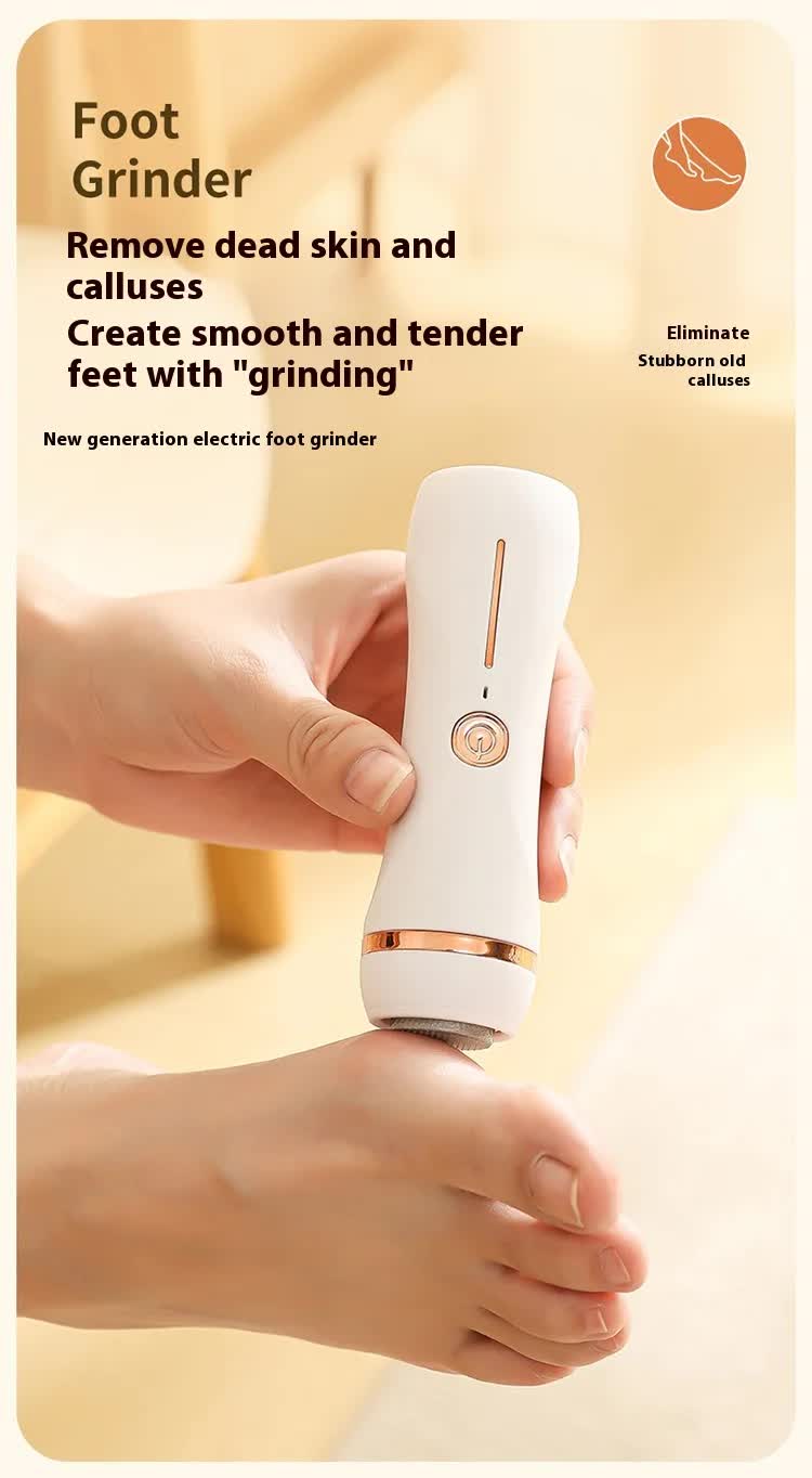 Electric Foot Callus Remover Rechargeable Pedicure Tool with 3 Grinding Heads Portable Dead Skin Exfoliator Peach Pink