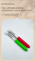 2 PCS 2-in-1 Apple Corer & Peeler Stainless Steel Fruit Prep Tool Red & Green Set Kitchen Gadget