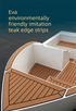 EVA Faux Teak Boat Flooring Border Trim Self Adhesive Marine Decking Strip Non Slip Foam Sheet for Yacht Caravan RV (Light Brown & Black, 240cm x 5.7cm)